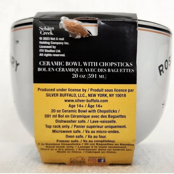 Rose Apothecary Schitts Creek Ramen Bowl with Chopsticks - Picture 7 of 7